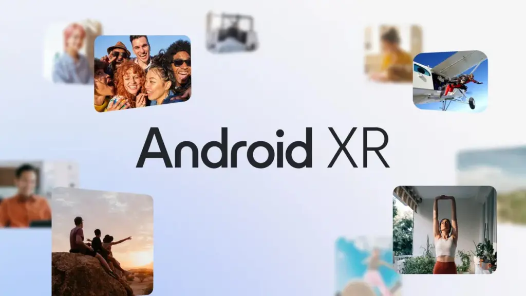 Interface do Android XR exibindo recursos para óculos inteligentes e headsets VR.