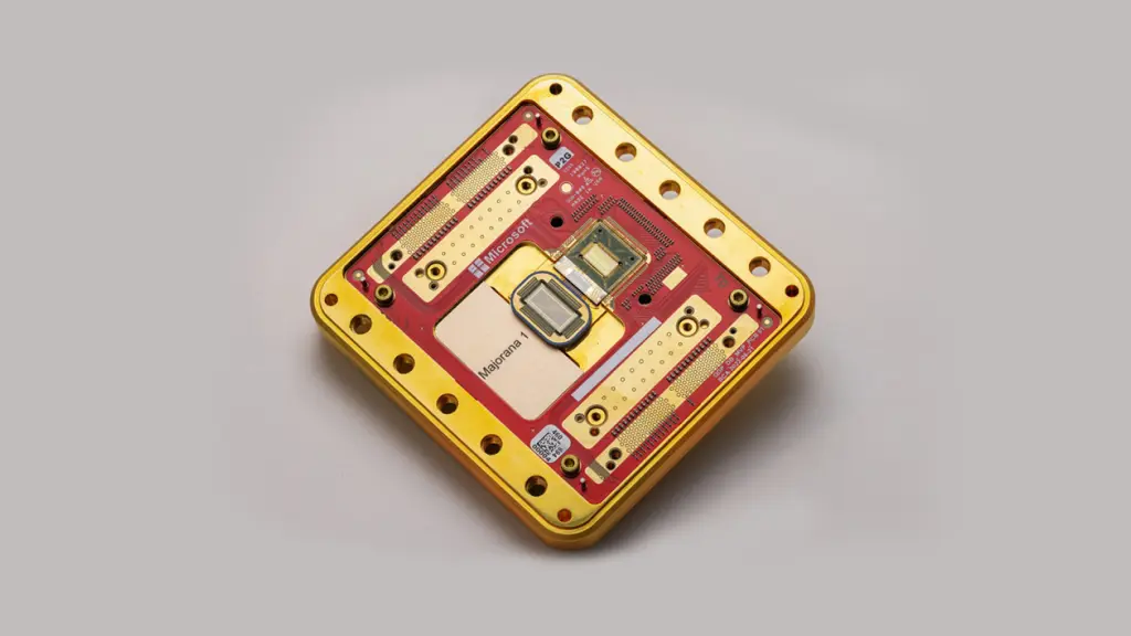 Chip Majorana 1, nova inovação da Microsoft para computação quântica.