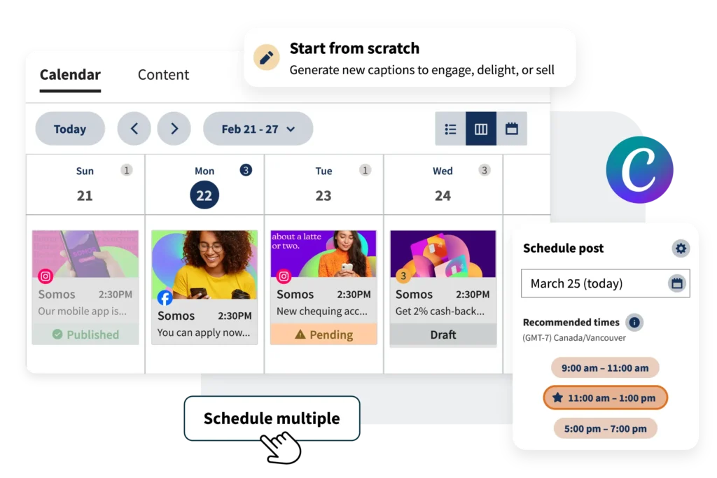 Gerencie suas redes sociais com Hootsuite. Agende posts, monitore tendências, interaja com seguidores e use IA para crescer nas redes sociais.
