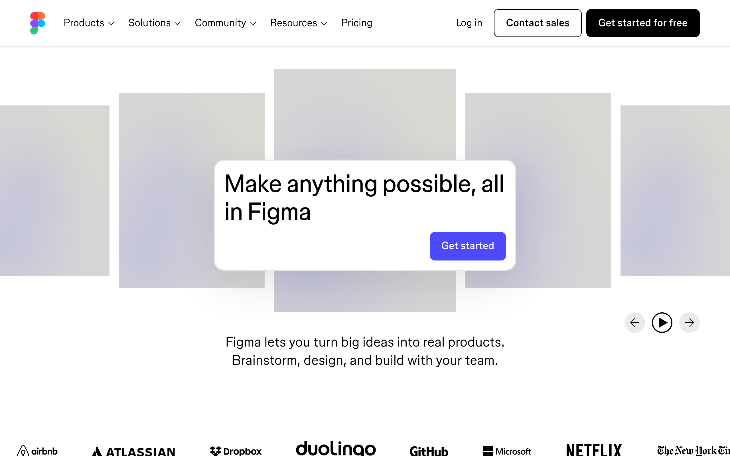 Página inicial do Figma